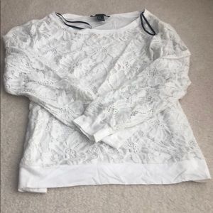 White Lace Front Top